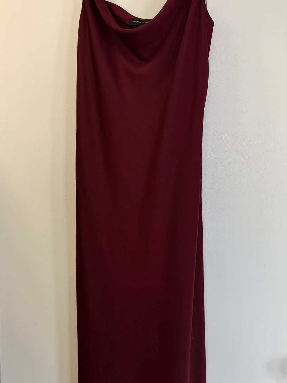 Silky burgundy midi dress-Banana Republican